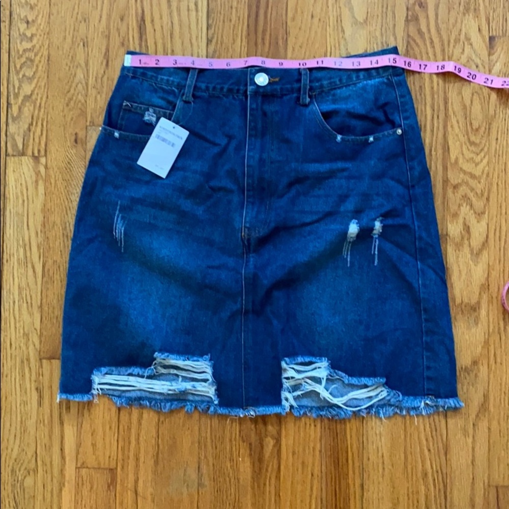 Ooberswank denim midi skirt L